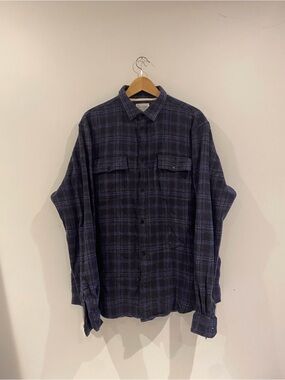 Norse Projects Navy Plaid Wool Shirt